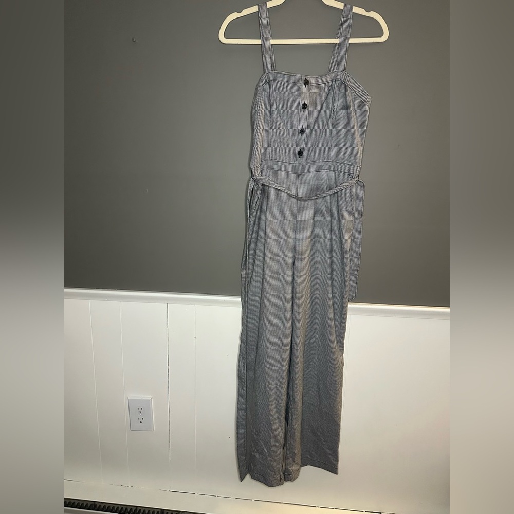 Abercrombie & Fitch Black and Gray Houndstooth Jumpsuit